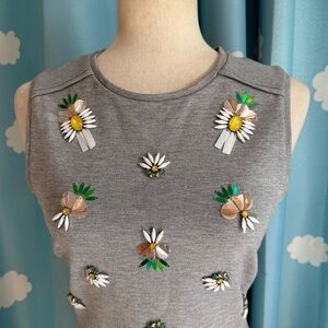 Beaded Banana Republic floral knit pencil dress midi, bodycon- 2